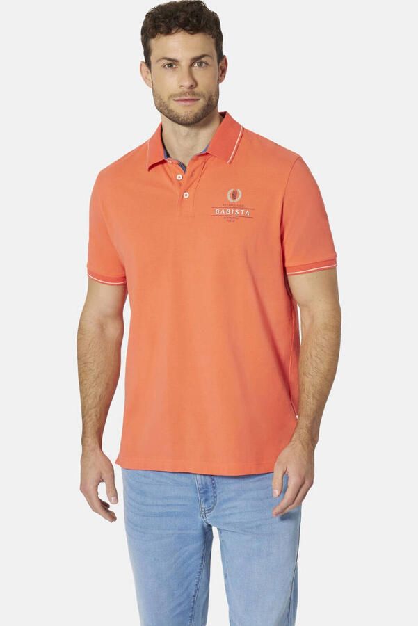 Babista regular fit polo met print Plus Size oranje