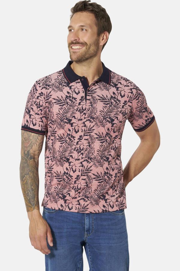 Babista regular fit polo Plus Size +FIT Collectie met print koraalrood