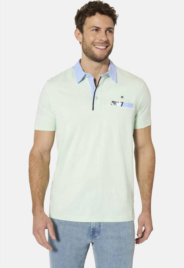 Babista regular fit polo Plus Size mintgroen
