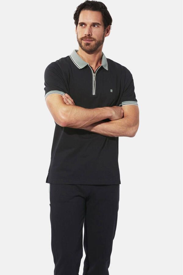Babista regular fit polo Plus Size zwart