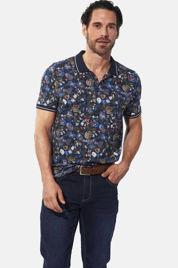 Babista VELENTO regular fit gebloemde polo Plus Size donkerblauw - Foto 2