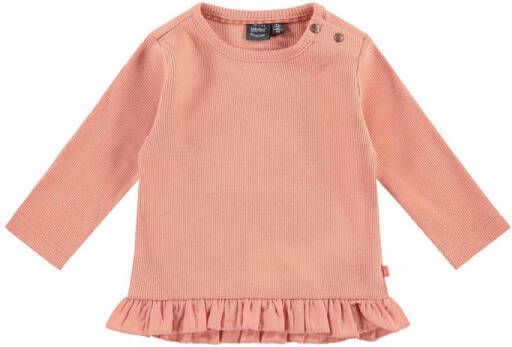 Babyface newborn baby longsleeve met all over print en ruches roze