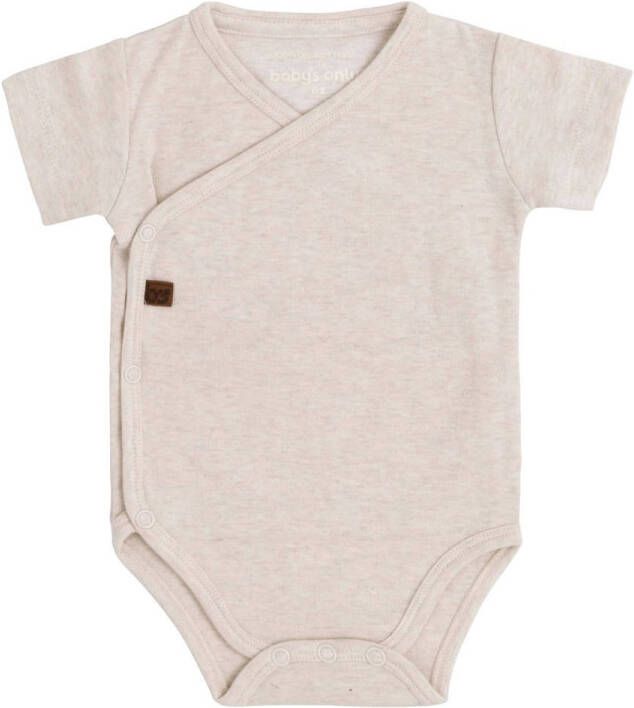 Baby's Only baby romper warm linen Ecru Katoen V-hals Effen 50