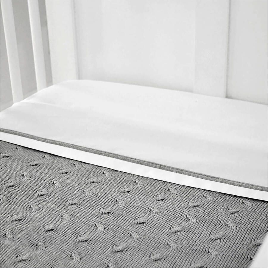 Baby's Only baby ledikantlaken 120x150 cm wit licht grijs Babylaken - Foto 2
