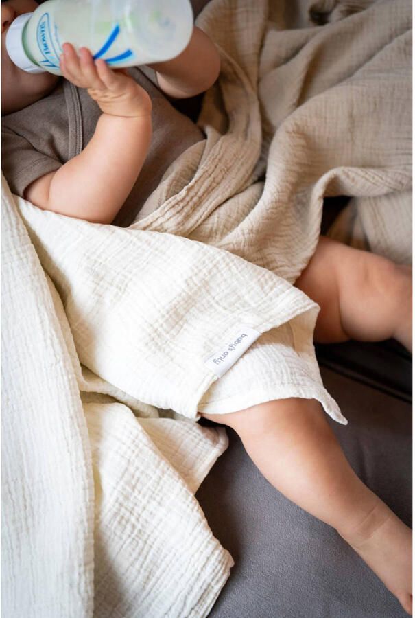 Baby's Only swaddle Tender 115x115 offwhite beige grijs (set van 2) - Foto 2