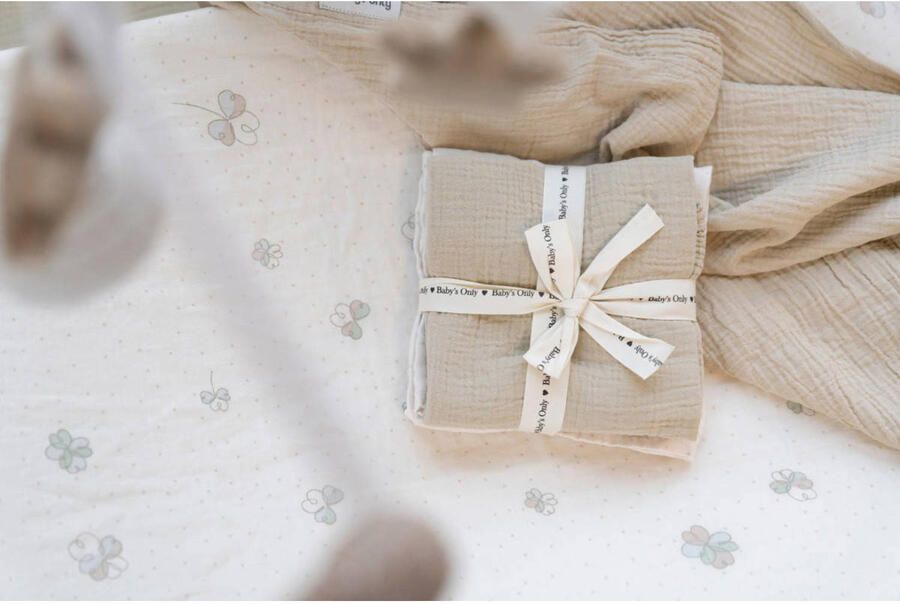 Baby's Only swaddle Tender 65x65 offwhite beige grijs (set van 2) - Foto 3