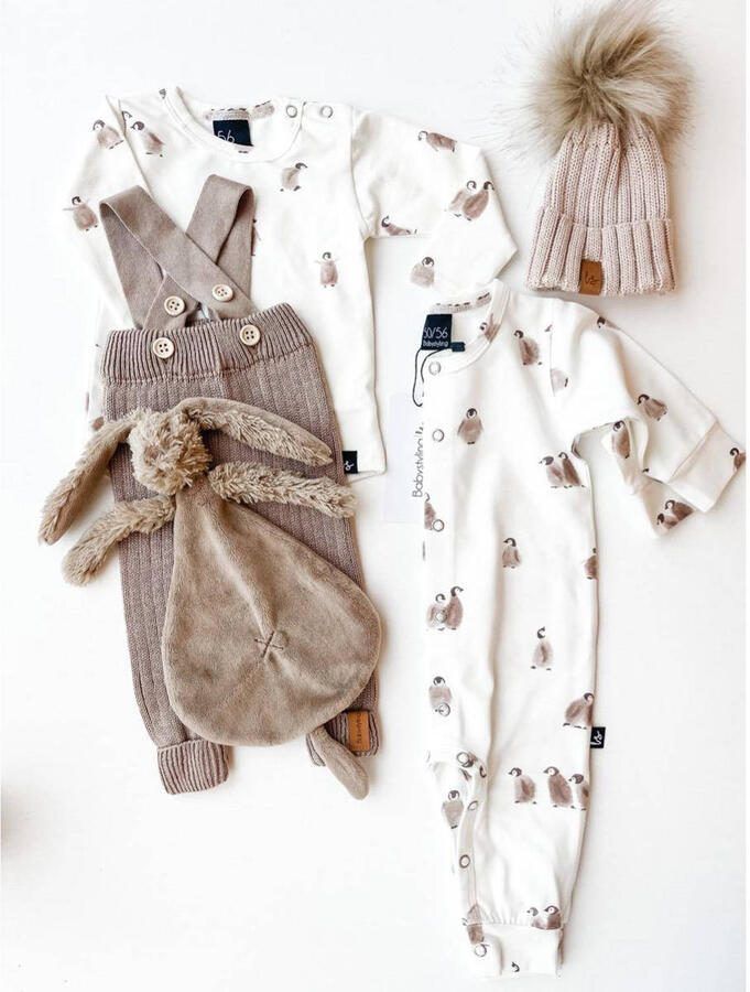 Babystyling baby longsleeve met all over print wit bruin Jongens Katoen Ronde hals 56 - Foto 2
