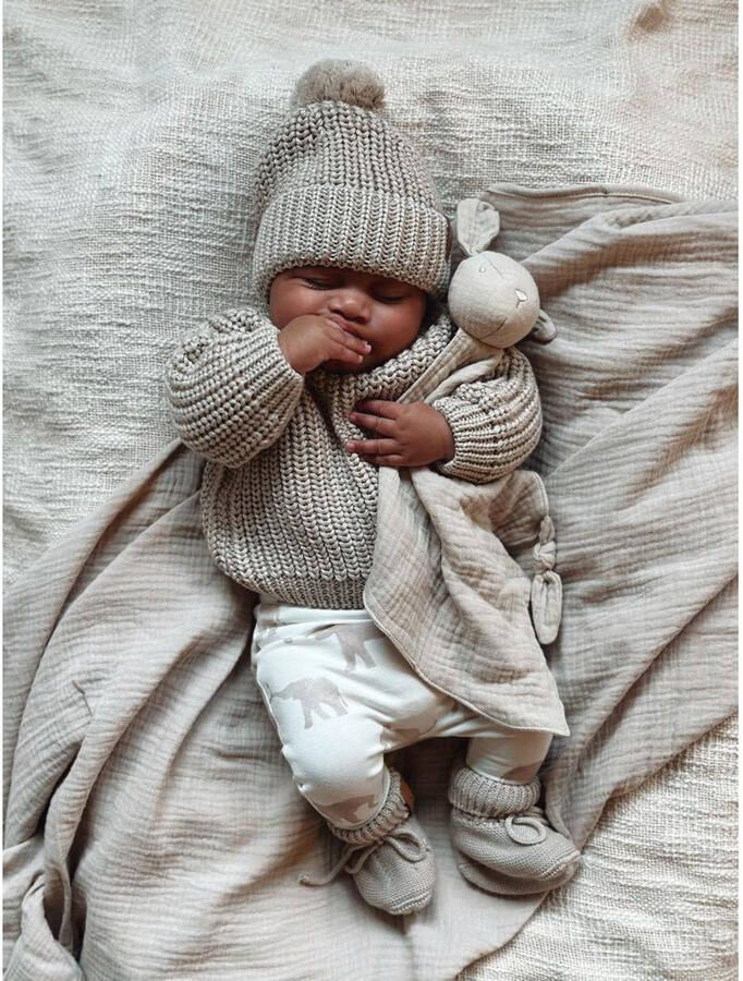Babystyling baby regular fit broek met all over print wit beige Jongens Katoen 50 - Foto 2