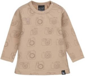 Babystyling longsleeve met all over print taupe