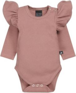 Babystyling romper met ruches oudroze