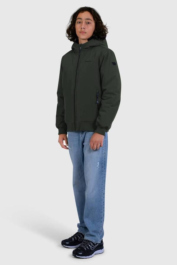 Ballin gewatteerde winterjas met print legergroen Jongens Polyester Capuchon - Foto 3