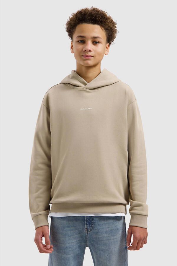 Ballin hoodie met backprint beige
