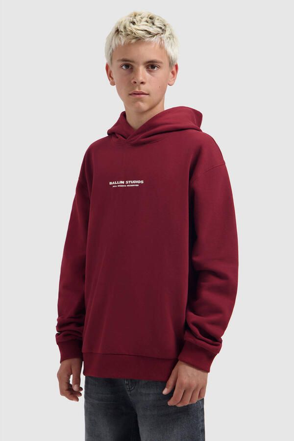 Ballin hoodie met backprint donkerrood