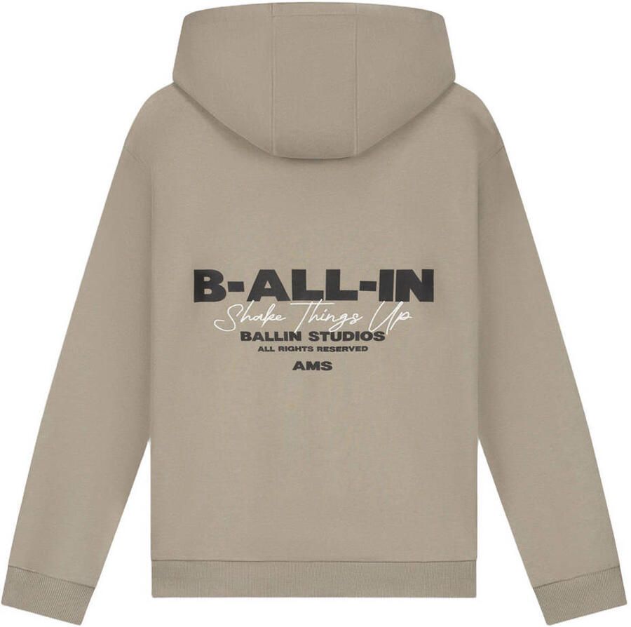 Ballin hoodie met backprint taupe - Foto 2