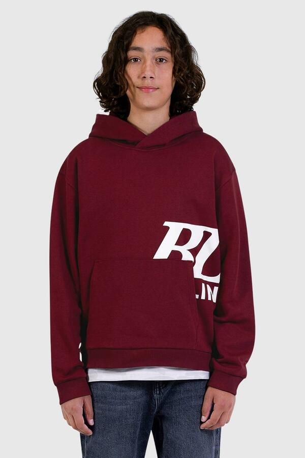Ballin hoodie met print donkerrood Sweater Jongens Katoen Capuchon Printopdruk