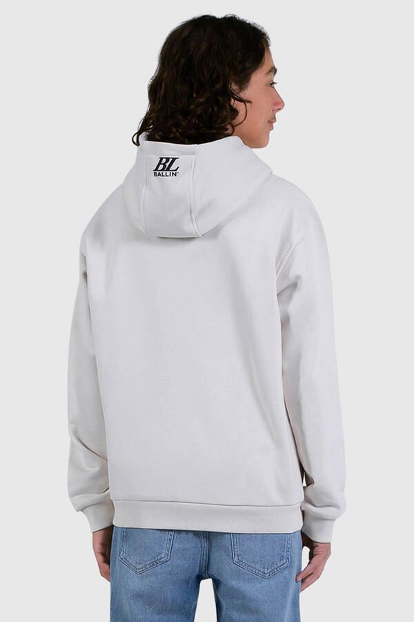 Ballin hoodie met print ecru Sweater Jongens Katoen Capuchon Printopdruk - Foto 2
