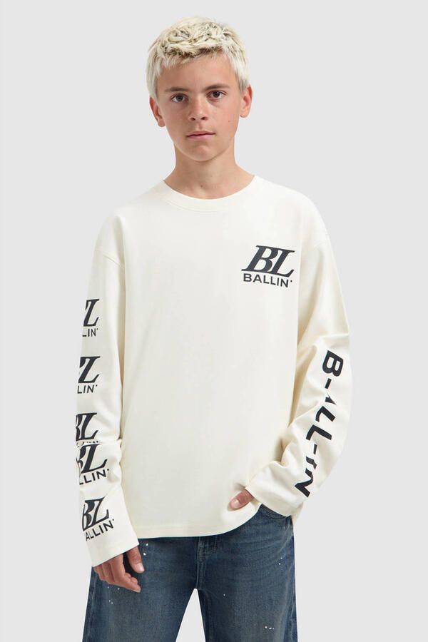 Ballin longsleeve met print ecru