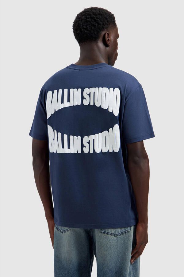 Ballin oversized T-shirt met backprint donkerblauw - Foto 3