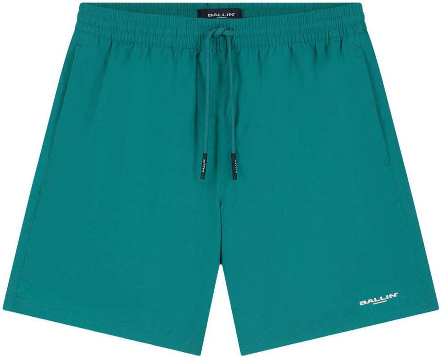 Ballin polyester zwemshort met logo groen Logo