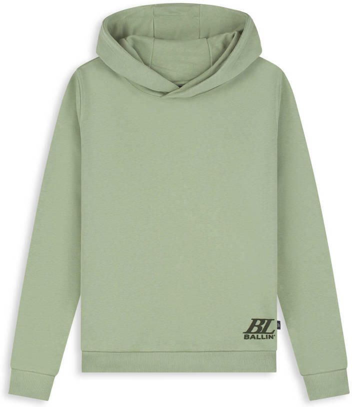 Ballin rechtvallende hoodie met backprint groen