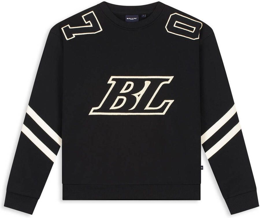 Ballin rechtvallende sweater met backprint zwart