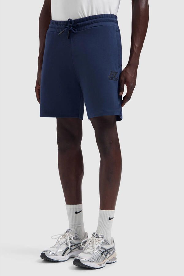 Ballin regular fit sweatshort met elastische boord en logo donkerblauw