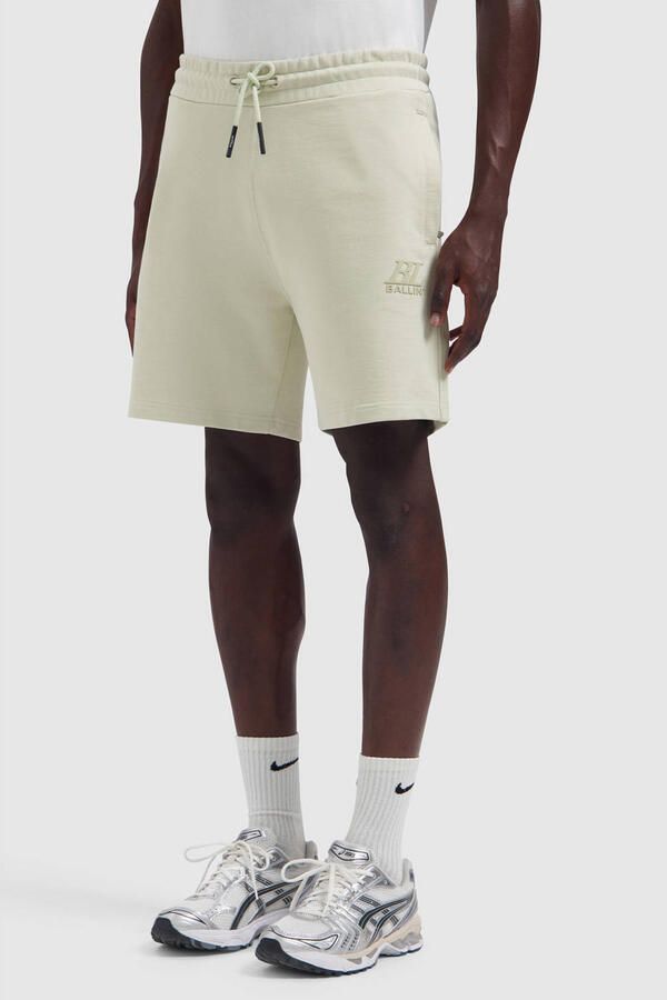 Ballin regular fit sweatshort met logo zand