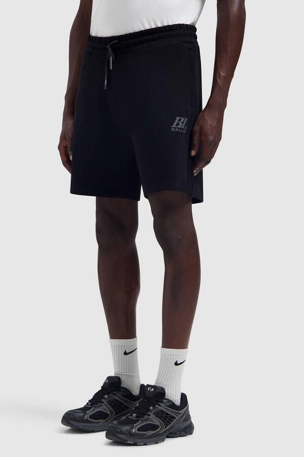 Ballin regular fit sweatshort met logo zwart