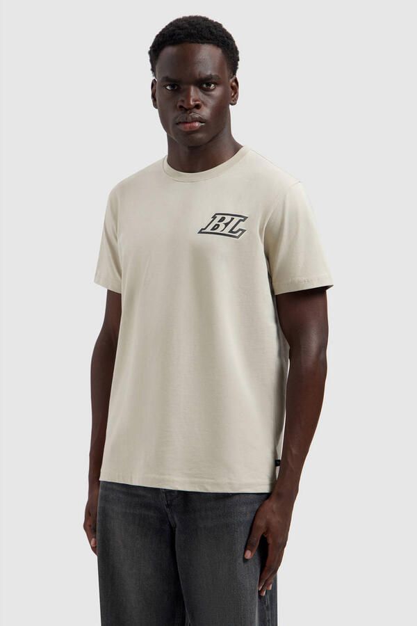 Ballin regular T-shirt met backprint taupe