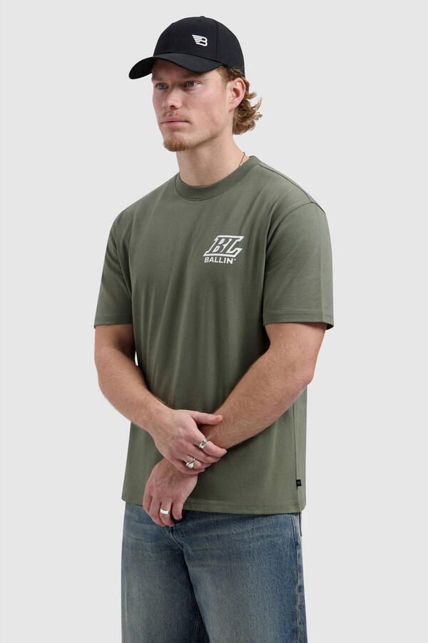 Ballin relaxed T-shirt met backprint groen