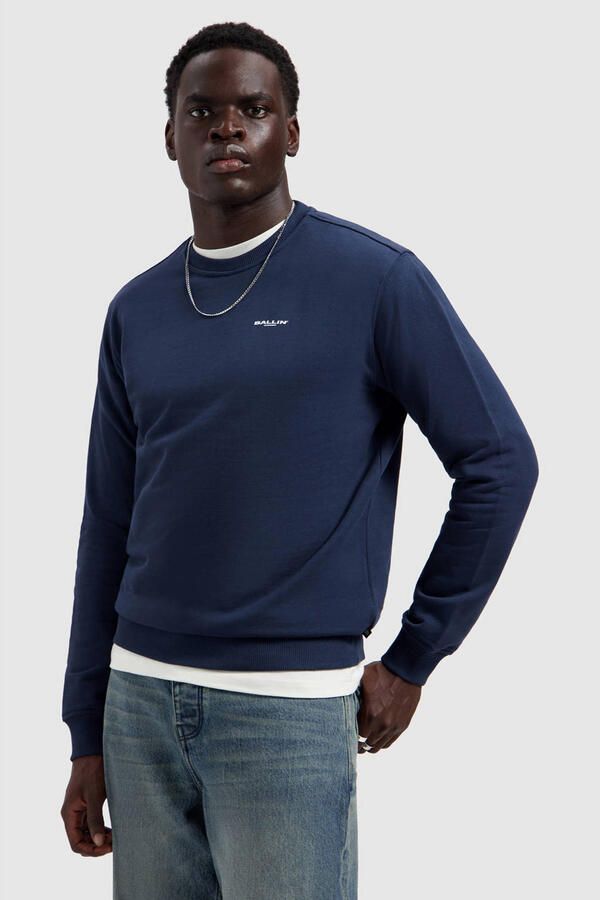 Ballin sweater met backprint donkerblauw