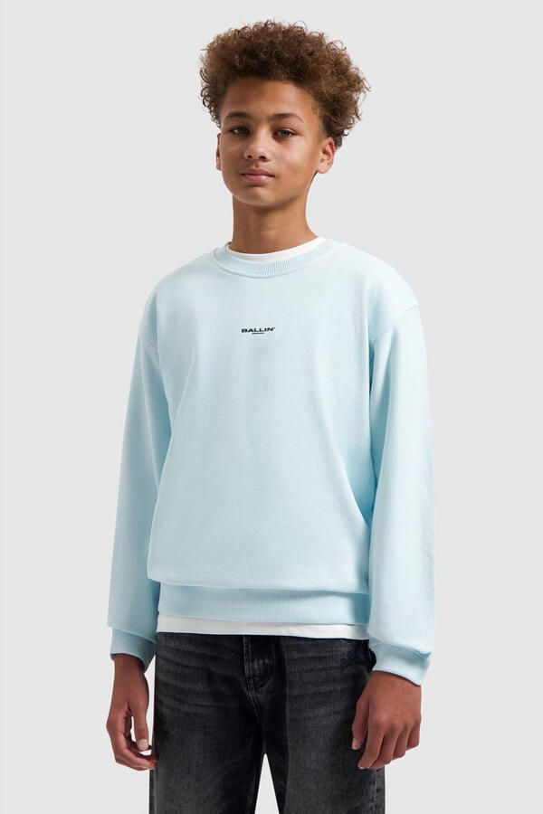 Ballin sweater met backprint lichtblauw