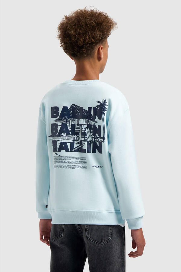 Ballin sweater met backprint lichtblauw - Foto 2