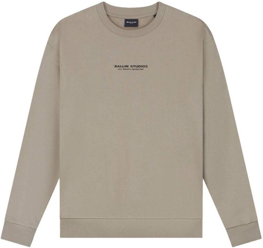Ballin sweater met backprint taupe Bruin Backprint - Foto 2