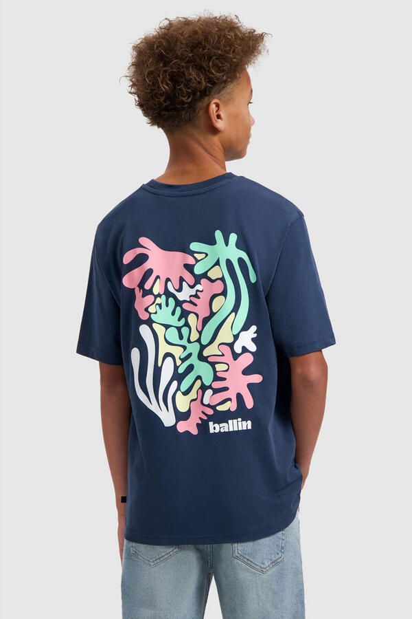 Ballin T-shirt met backprint donkerblauw