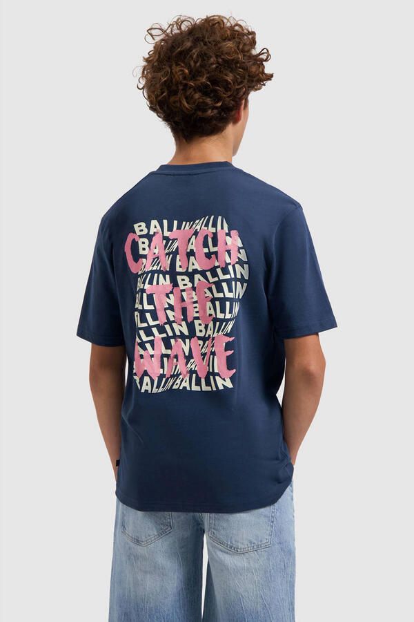 Ballin T-shirt met backprint donkerblauw - Foto 3