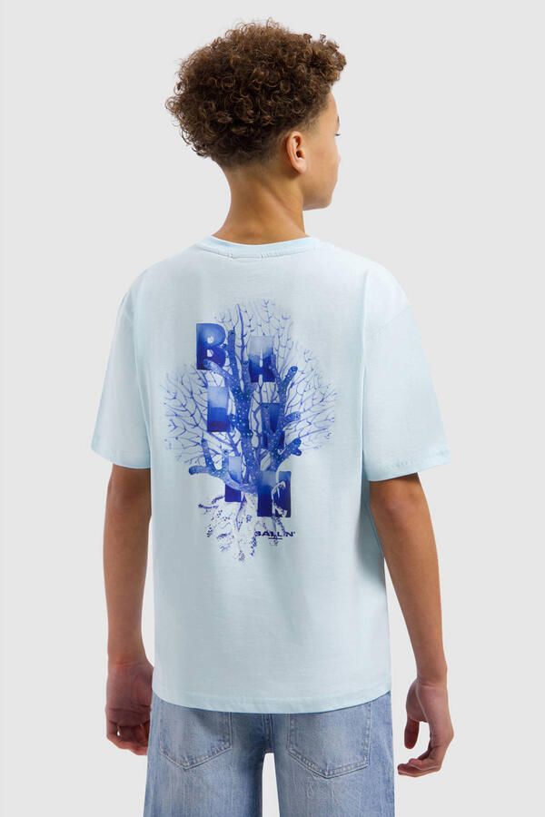 Ballin T-shirt met backprint lichtblauw - Foto 3