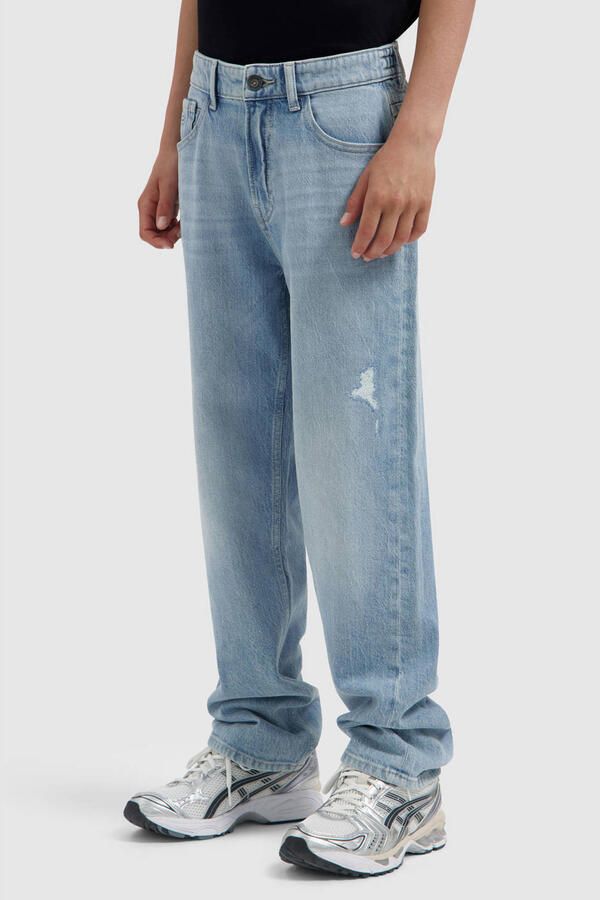Ballin The Luke loose fit jeans met slijtage lichtblauw