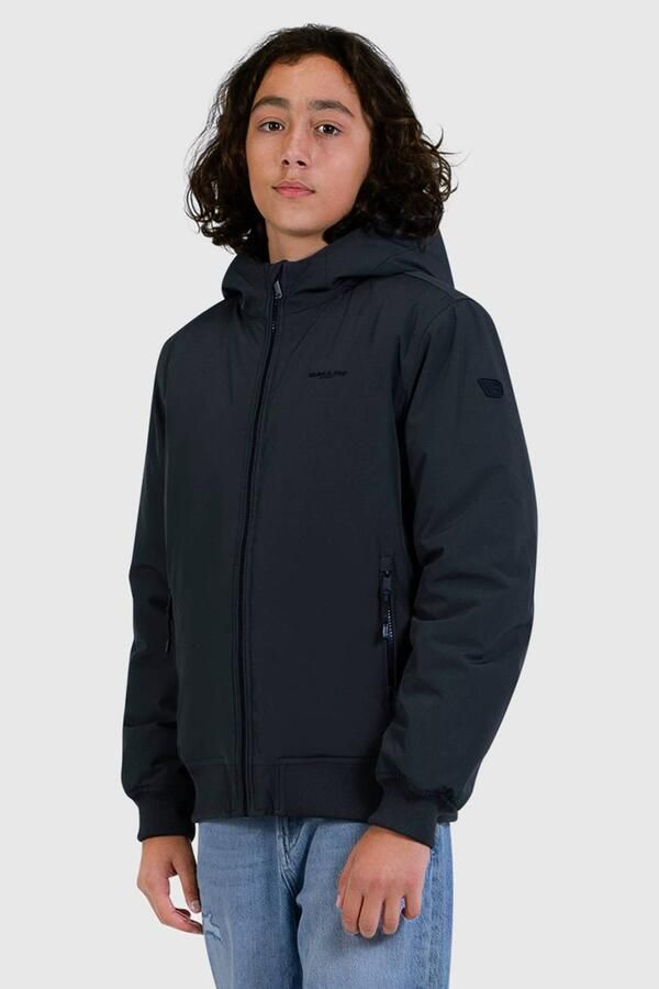 Ballin winterjas zwart Jongens Polyester Capuchon Effen