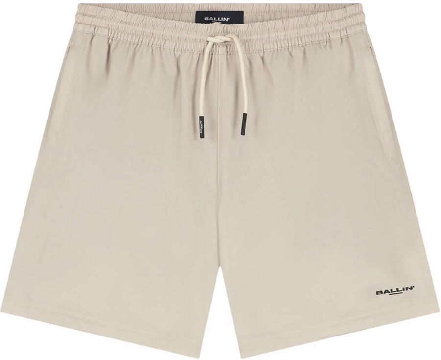 Ballin zwemshort met logo taupe met polyester