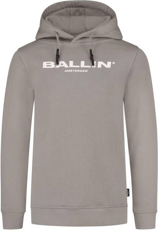 Ballin hoodie met logo taupe