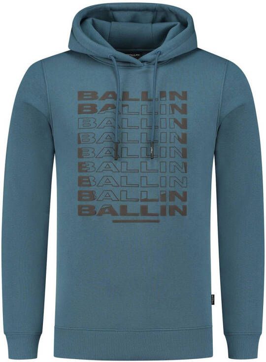 Ballin hoodie met printopdruk mid blue