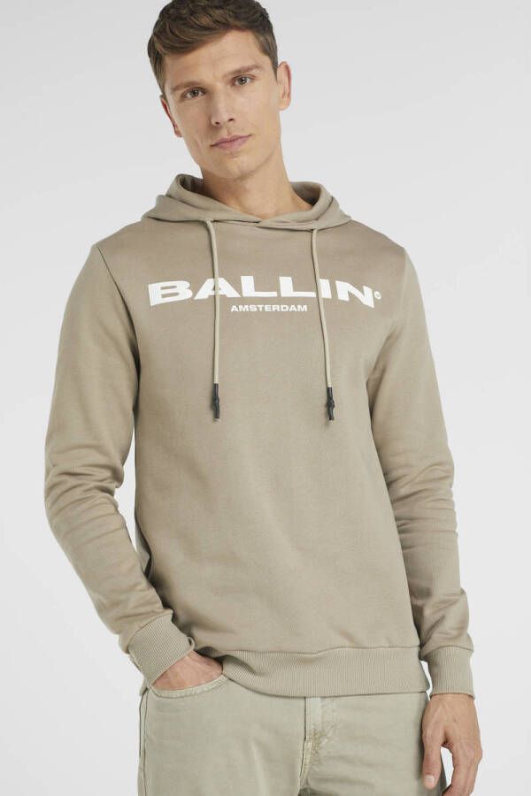 Ballin hoodie van biologisch katoen taupe