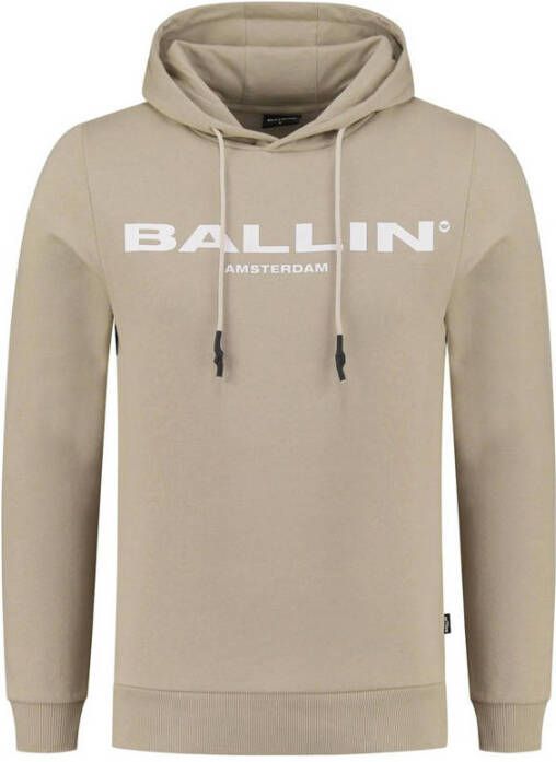Ballin hoodie van biologisch katoen taupe