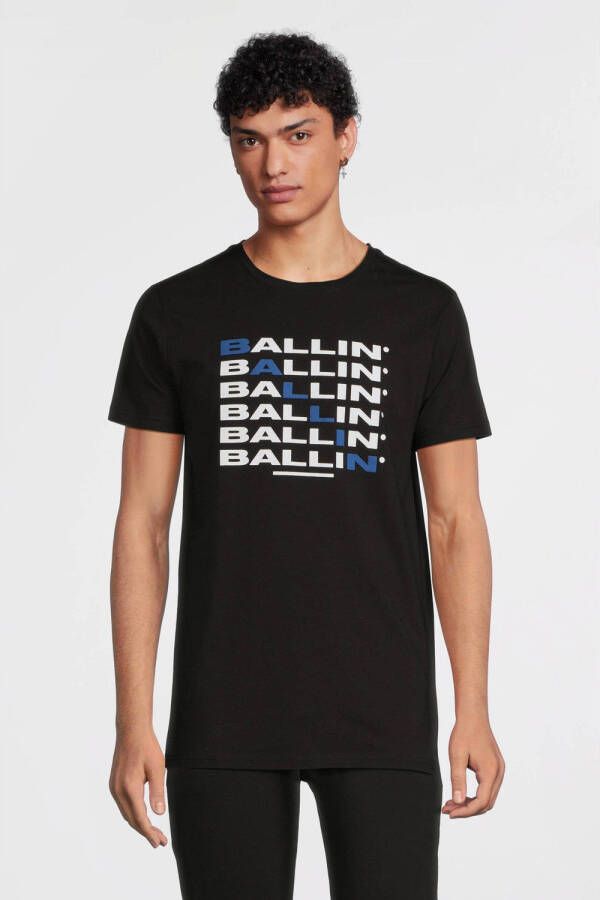 Ballin regular fit T-shirt met printopdruk black