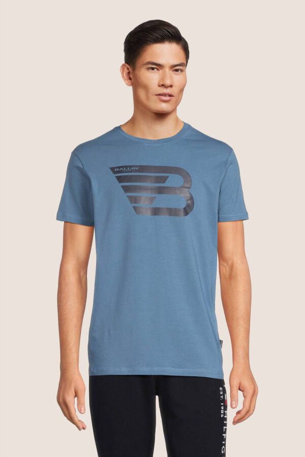 Ballin slim fit T-shirt met biologisch katoen mid blue