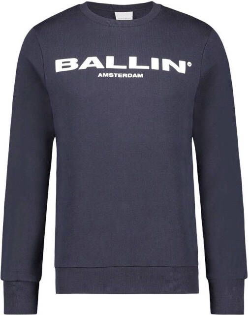Ballin sweater met tekst donkerblauw