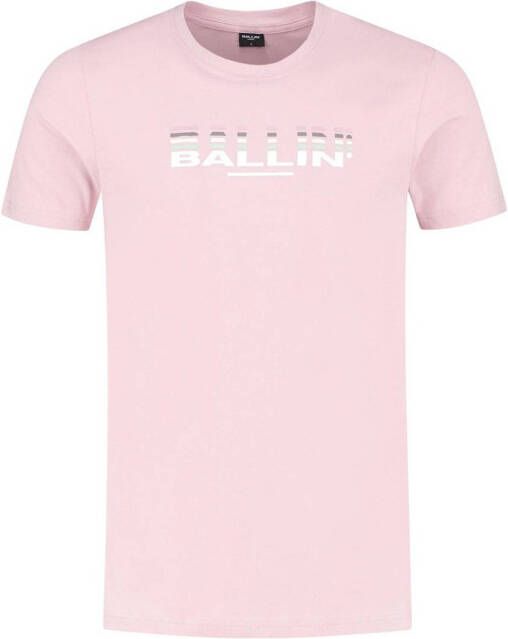 Ballin T-shirt met logo old pink