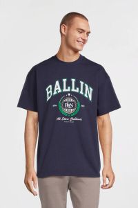 Ballin T-shirt van biologisch katoen navy