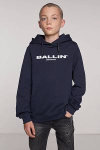 Ballin unisex hoodie met logo donkerblauw
